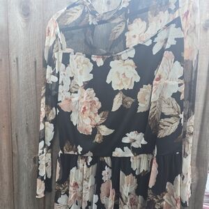 Enfocus Studio Black Floral Dress